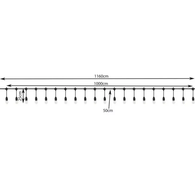 Gardlov Garden Garland Hangende Lichtsnoer 10m - Stijlvolle en Praktische Buitenverlichting