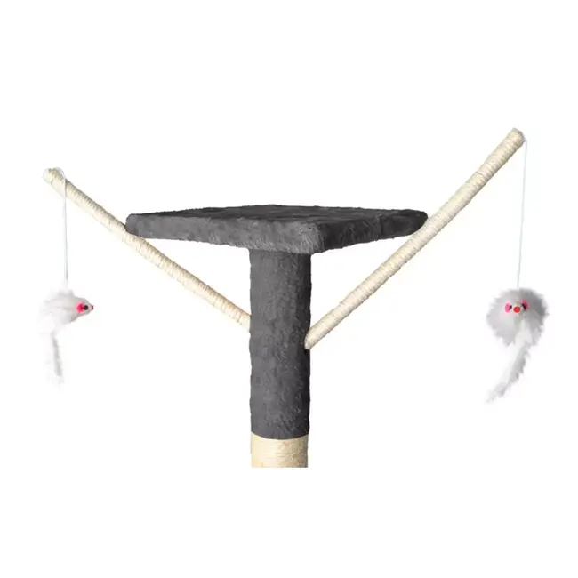 Purlov Kattenboom 138 cm Grijs - Veilig en Stimulerend Kattenparadijs