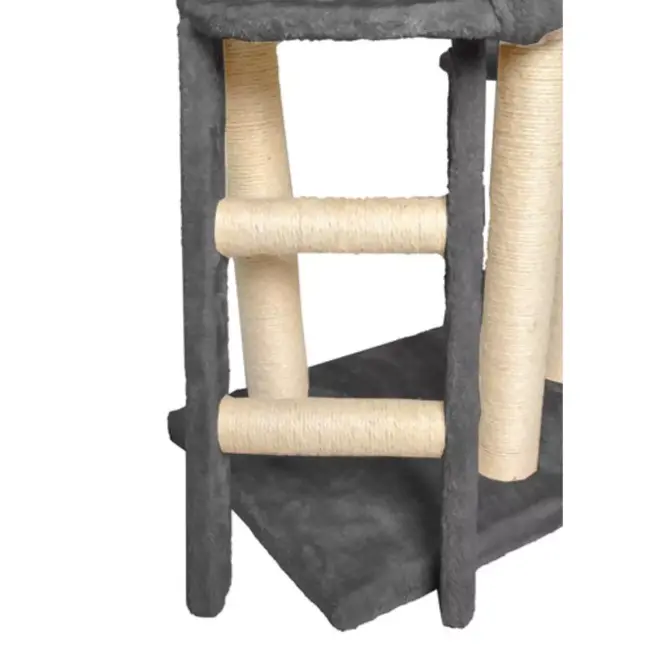 Purlov Kattenboom 138 cm Grijs - Veilig en Stimulerend Kattenparadijs