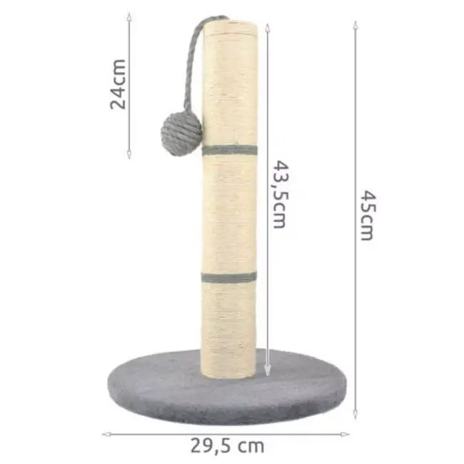 Purlov Kattenkrabpaal 45 cm Grijs - Stijlvol en Praktisch