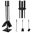 Kaminer Haardaccessoires Set - Elegant en Functioneel - 4-in-1 met Standaard