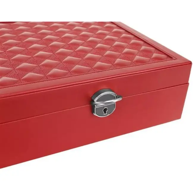 Beautylushh Bourgondische Juwelendoos - Luxe en Veiligheid voor Je Sieraden - 25 x 25x 9 cm