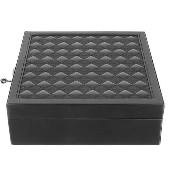 Beautylushh Juwelendoos in Zwart - Stijlvol en Veilig Sieradenbeheer - 25 x 25 x 9 cm