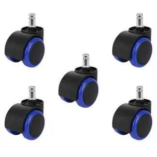 Ruhhy Blauwe Kantoorstoelwielen - 5 Stuks - Bescherm Je Vloer en Verhoog Mobiliteit