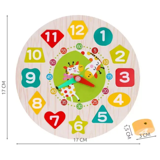 Kruzzel Houten Speelgoedklok - Educatief Plezier voor Jonge Kinderen"