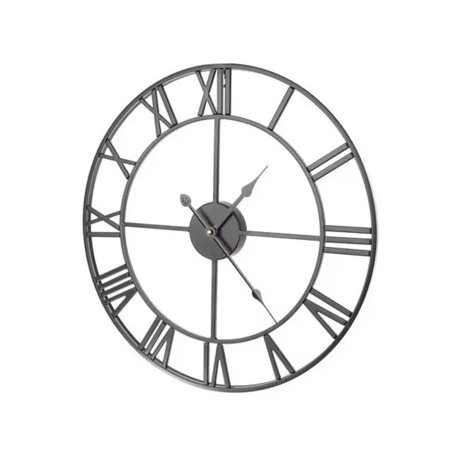 Ruhhy Retro Wandklok - 47.5 cm - Romeinse Cijfers - Zwart