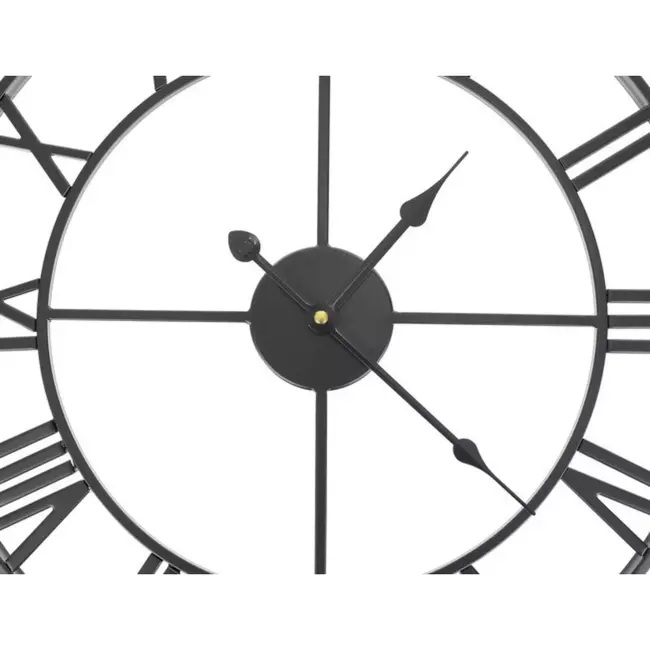 Ruhhy Retro Wandklok - 47.5 cm - Romeinse Cijfers - Zwart