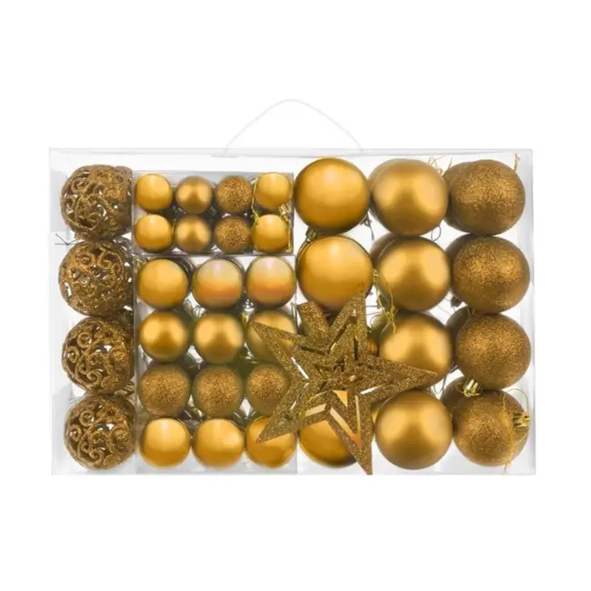 Ruhhy Kerstboomballen Set van 100 stuks - Incl. Ster - Goud