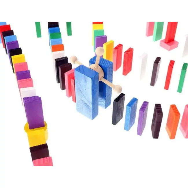Kruzzel Houten Domino Culodrome - 1131-Delige Set voor Creatief Familieplezier