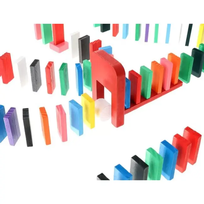 Kruzzel Houten Domino Culodrome - 1131-Delige Set voor Creatief Familieplezier
