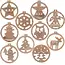 Ruhhy Houten kerstballen - Bruin/Beige - 10 stuks