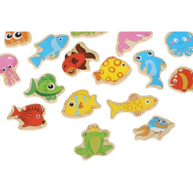 Kruzzel Magnetisch Visspel - 22-Delige Houten Speelset voor Kinderen