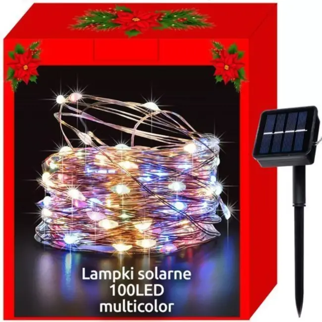 Ruhhy Zonne-kerstboomlichtjes - draadjes 100 LED multicolor