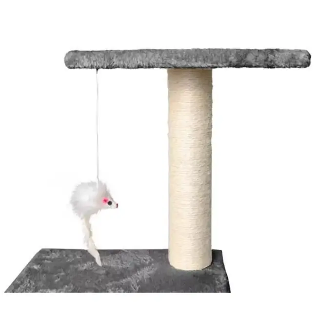 Purlov Grijze Kattenboom 90 cm - Stijlvol en Functioneel Kattenvermaak