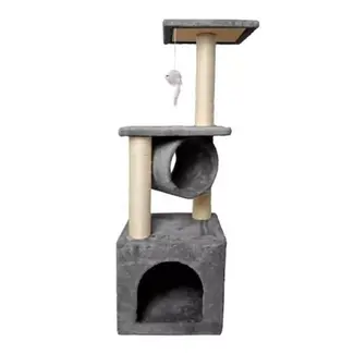Purlov Grijze Kattenboom 90 cm - Stijlvol en Functioneel Kattenvermaak Purlov Grijze Kattenboom 90 cm - Stijlvol en Functioneel Kattenvermaak