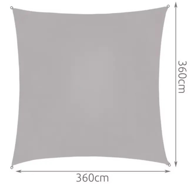 Garlov Zonneschermzeil 3.6x3.6m: Stijlvolle Bescherming tegen de Zon