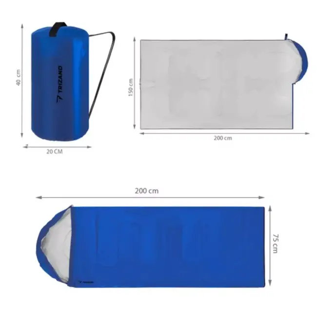 Trizand Blauwe Slaapzak 200x75 cm: Ideaal voor Kamperen en Trektochten