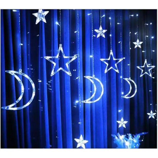 Ruhhy LED Gordijnverlichting 138 LEDs - Koude Wit voor Sfeervolle Momenten