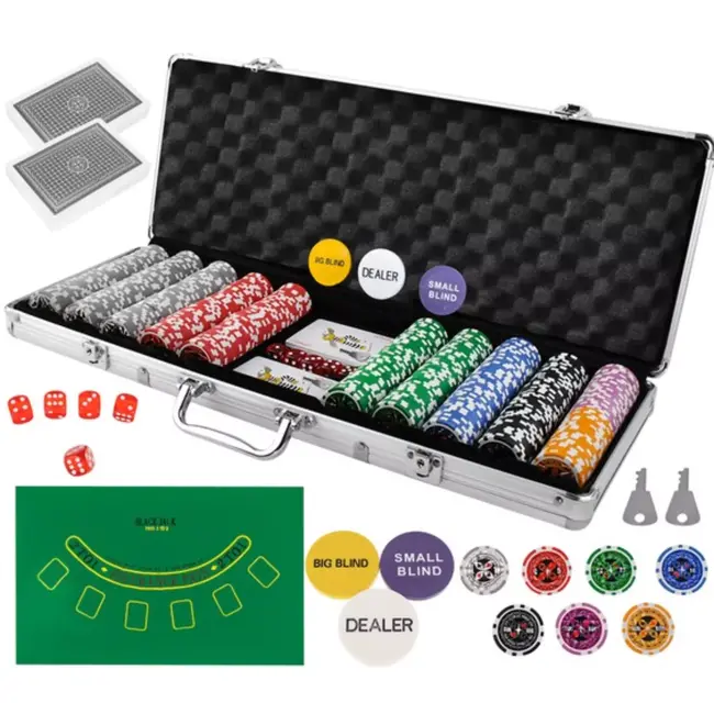 Ruhhy Complete Poker Set 500 Chips - Professioneel Casino-ervaring Thuis!