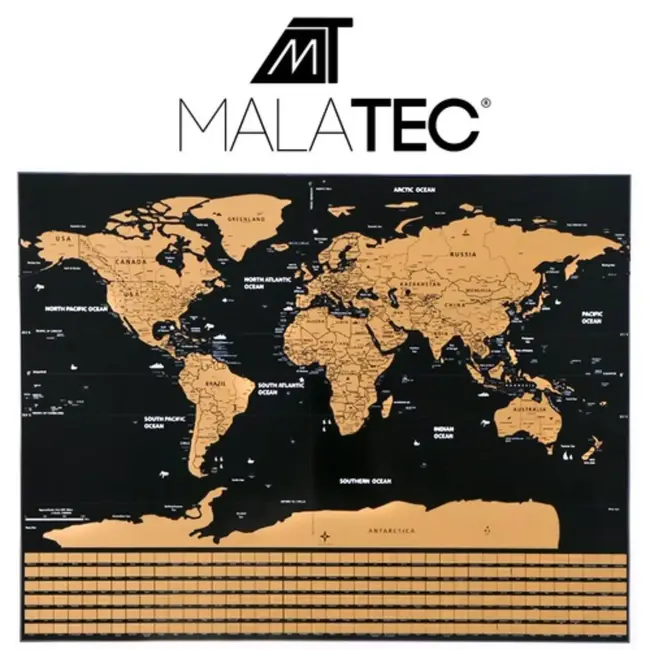 Malatec Wereldkaart Kraskaart: Jouw Reisavonturen Visueel Weergegeven!