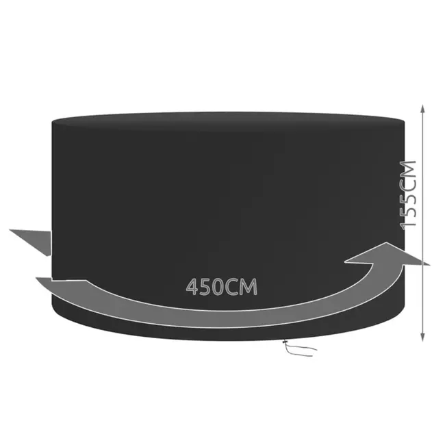 Gardlov Dubbele Hoes voor Tuinmand - 450 x 155 cm - Zwart