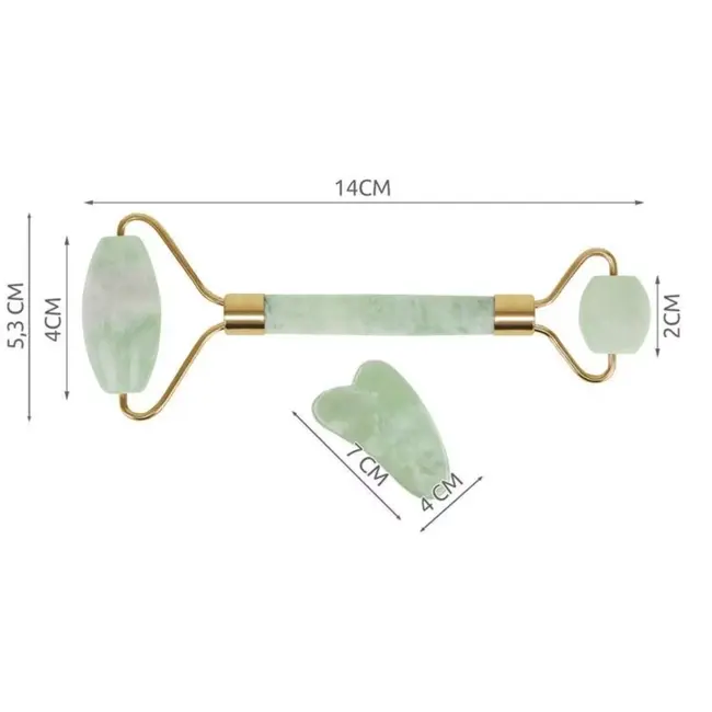 Ruhhy Jadeïet Gezichtsmasseerder - 14 x5 cm - Hygiënisch & Duurzaam