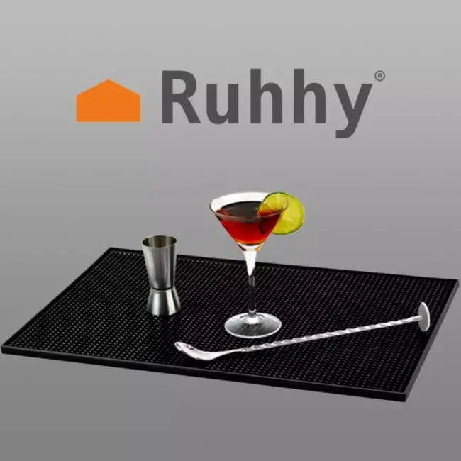 Ruhhy Afdruiprek voor Vaatwerk - 45 x 30 x 1 cm - Zwart