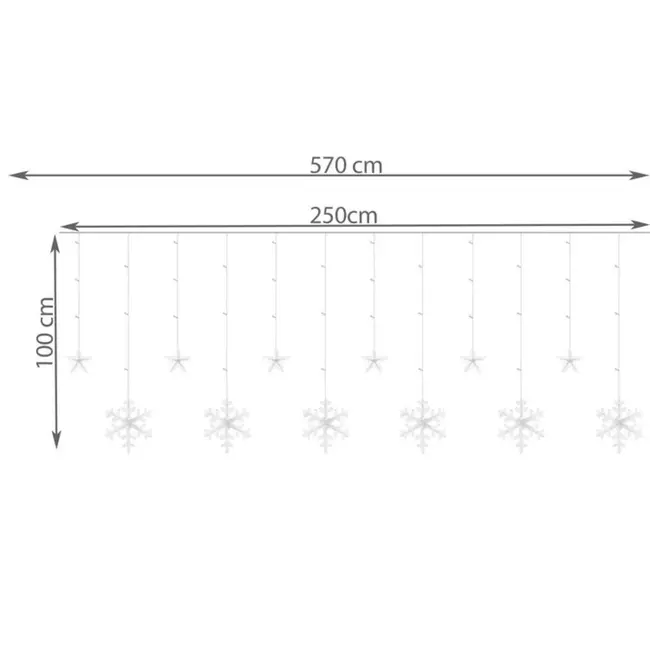 Ruhhy 138 LED Lichtgordijn Warmwit - Sfeervolle Decoratie voor Elke Ruimte