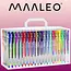 Maaleo Gel Pennenset: 140 Kleurrijke Mogelijkheden - 4 Types kleuren: metallic, glitter, meerkleurig, fluorescerend