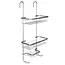 Malatec Zilveren Hangende Doucherek - Elegant en Praktisch - 3 Schappen