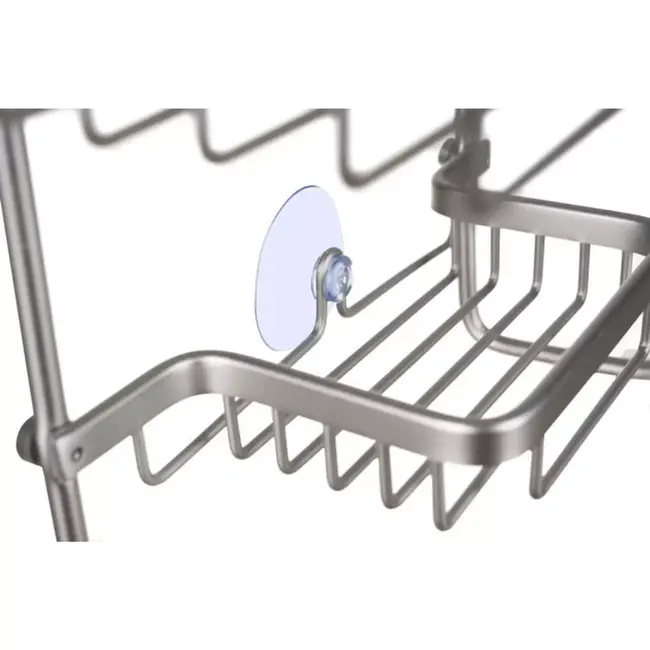 Malatec Zilveren Hangende Doucherek - Elegant en Praktisch - 3 Schappen