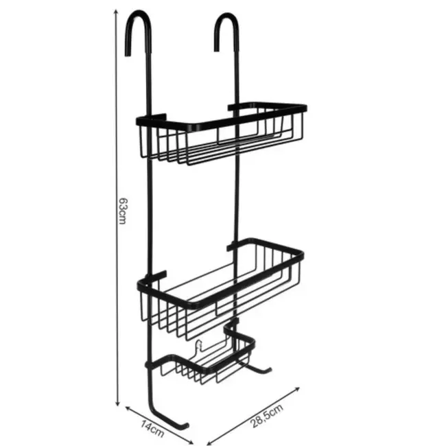 Malatec Zwart Hangend Doucherek - Stijlvol & Praktisch - 3 Lagen