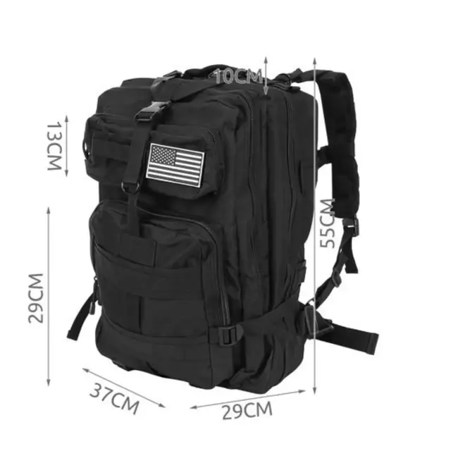 Trizand XL Militaire Rugzak 38L - Waterdicht en Duurzaam - Zwart