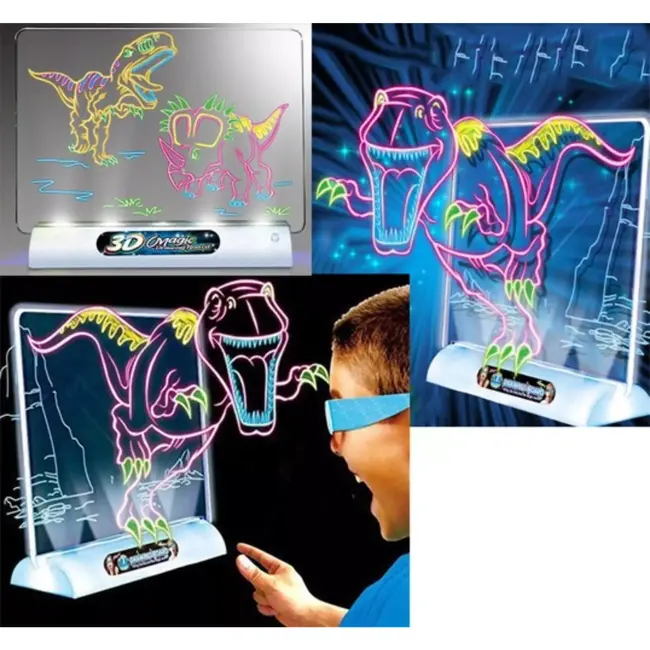 Ruhhy 3D Tekenbord voor Kinderen - Magische 3D-Kunst met LED Verlichting en 3D-Bril