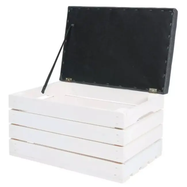 Ruhhy Zitbankje met Opslagklep - Multifunctioneel en Stijlvol - Sparrenhout en Stof