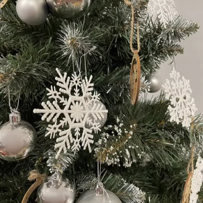 Ruhhy Set van 12 Glitter Sneeuwvlokken - Perfecte Kerstboom Decoratie