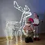 Ruhhy LED Rendier met Bewegende Kop - Koel Wit Licht en Blauwe FLASH - Magische Kerstsfeer