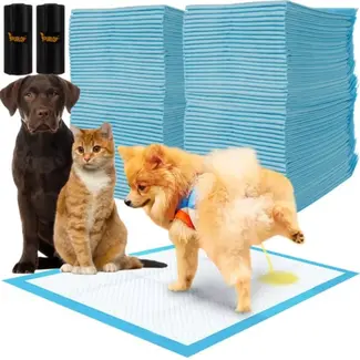 Purlov Hygiënische Onderleggers 60x40cm - Perfect voor Huisdierentraining - Inclusief Poepzakjes Purlov Hygiënische Onderleggers 60x40cm - Perfect voor Huisdierentraining - Inclusief Poepzakjes