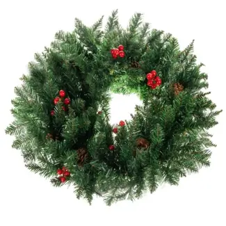 Ruhhy Grote Kerstkrans 60cm - Stijlvol en Duurzaam voor Deur en Interieur