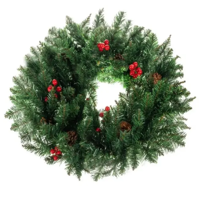 Ruhhy Grote Kerstkrans 60cm - Stijlvol en Duurzaam voor Deur en Interieur