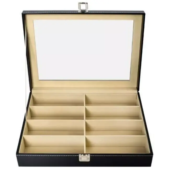 Ruhhy Luxe 8-Vaks Organizer voor Brillen - Stijlvol en Praktisch