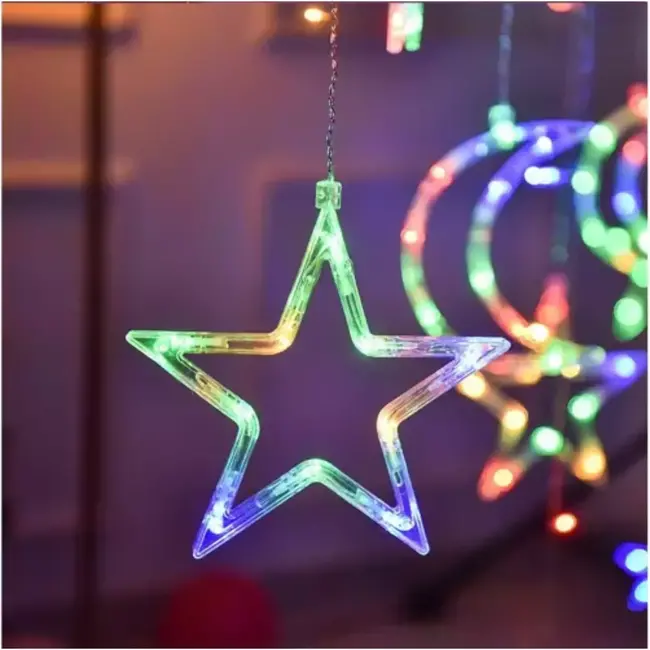 Ruhhy Multicolor LED Lichtgordijn - 138 LEDs voor Kleurrijke Sfeer in Elke Ruimte