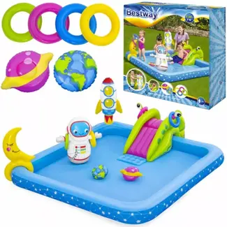 Bestway Play center Lil' Astronaut - Water Speel Center - Opblaasbare Glijbaan - Ruimtespellen - Vanaf 2 Jaar