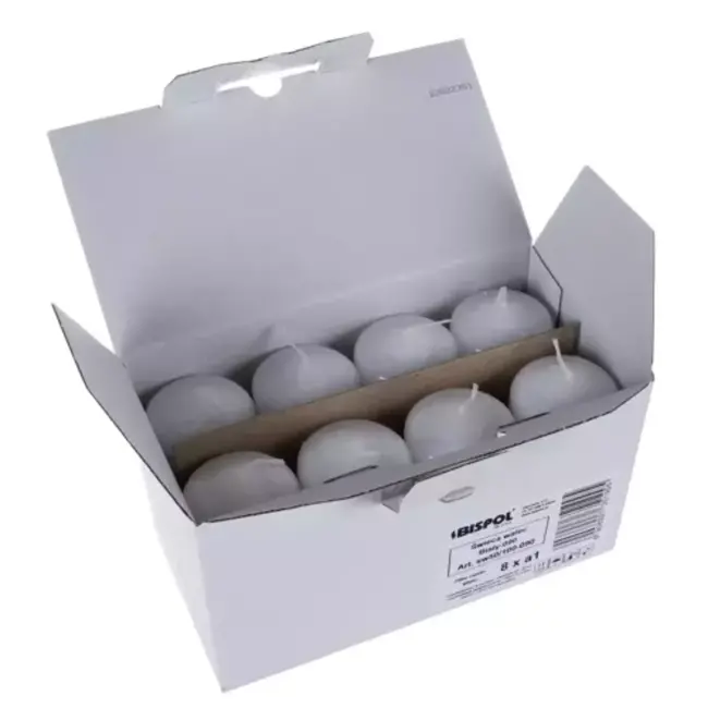 Ruhhy Set van 8 Witte Stompkaarsen: Ideaal voor Sfeervolle Winter- en Kerstavonden