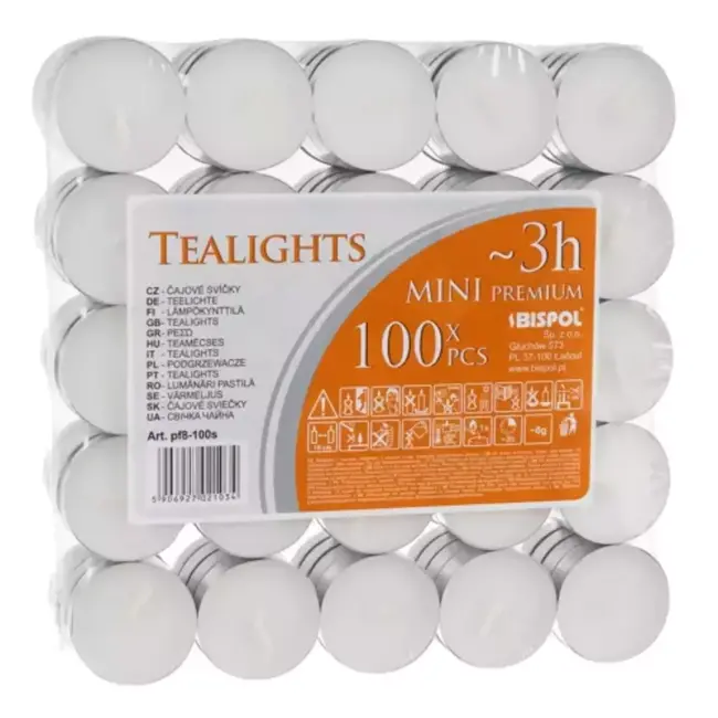 Ruhhy 100-Delige Waxinelichtjes Set - Perfecte Sfeerlichten met 3 Uur Brandtijd