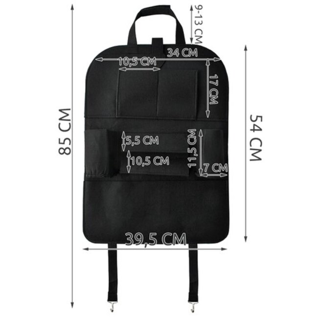 Xtrobb Autostoel Organizer van Vilt - Houd Je Auto Netjes en Georganiseerd"