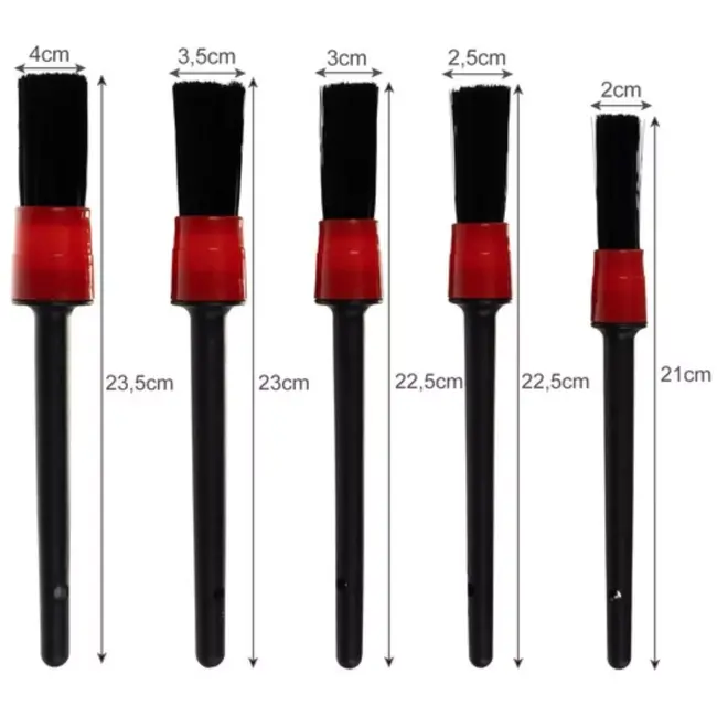 Xtrobb Detailing Borstels 5 Stuks met Doek - Perfecte Autoverzorging