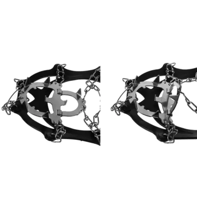 Trizand Antislip Schoenijzers Maat L 40-44 - 12 Tanden per IJzer - Inclusief Straps voor Veiligheid