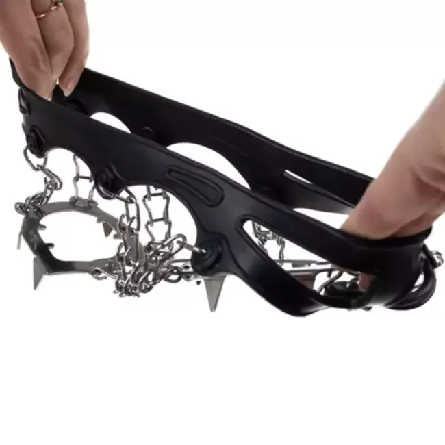 Trizand Antislip Schoenijzers Maat L 40-44 - 12 Tanden per IJzer - Inclusief Straps voor Veiligheid