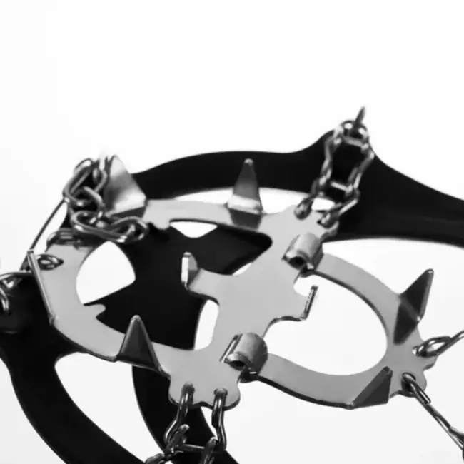 Trizand Antislip Schoenijzers Maat L 40-44 - 12 Tanden per IJzer - Inclusief Straps voor Veiligheid